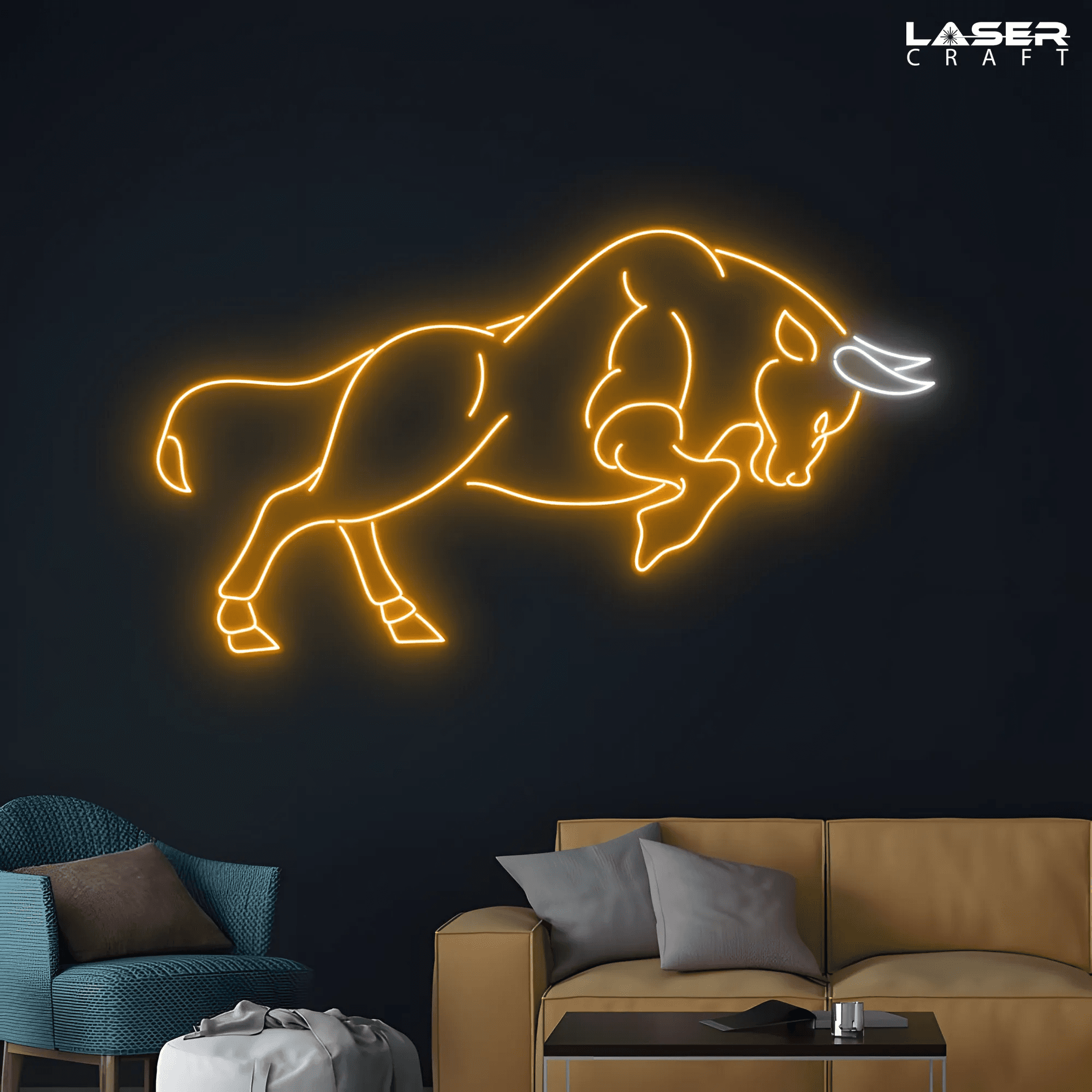 Charging Bull Neon Sign