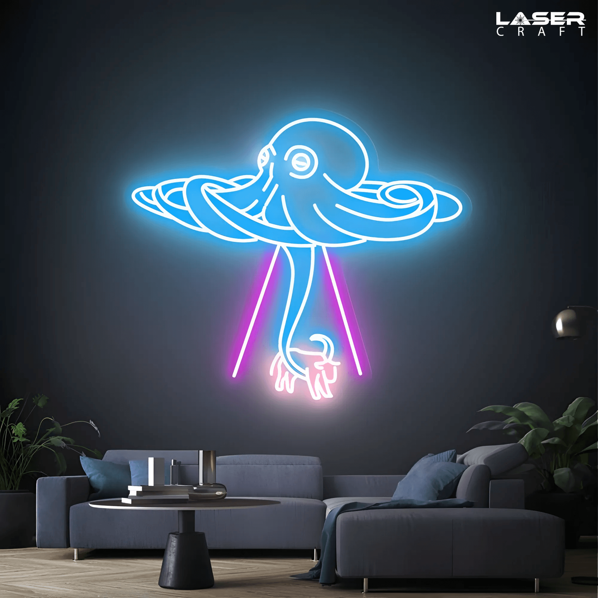 Octopus Abduction Neon Sign