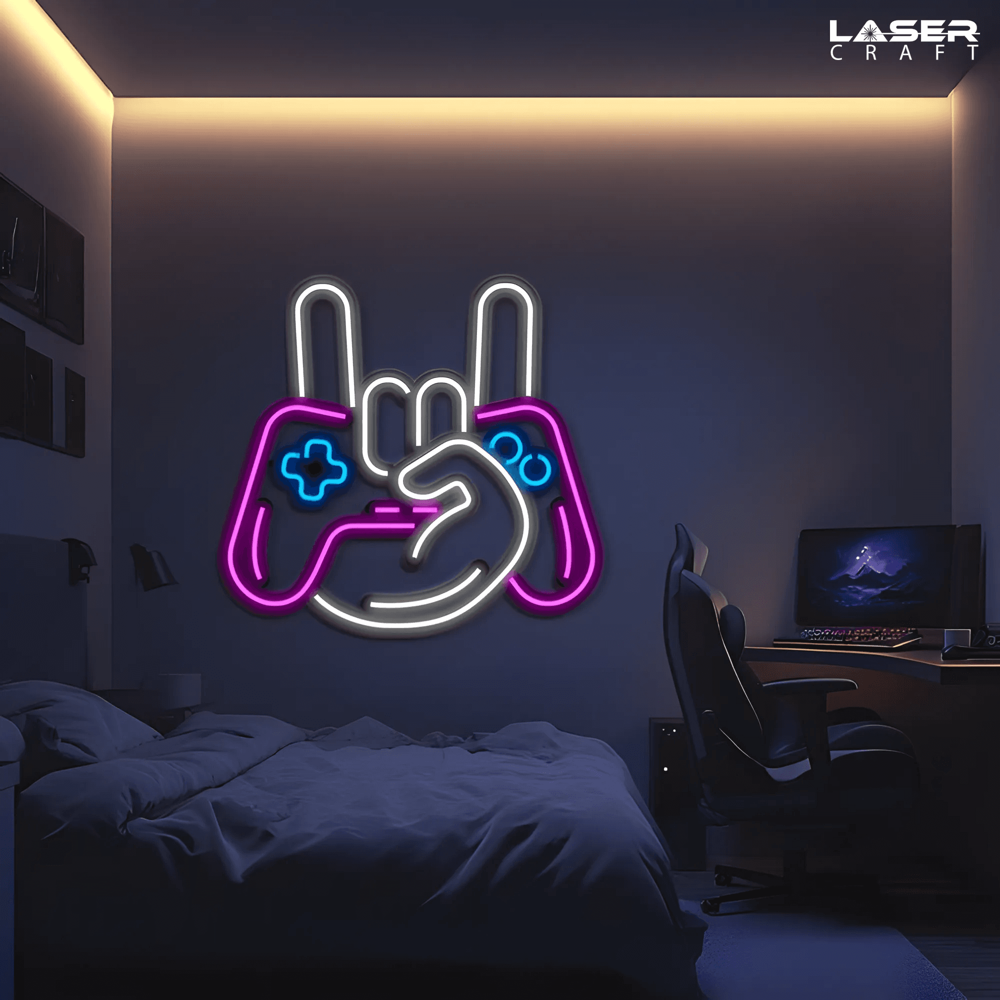 Rock n Roll Gaming Neon Sign