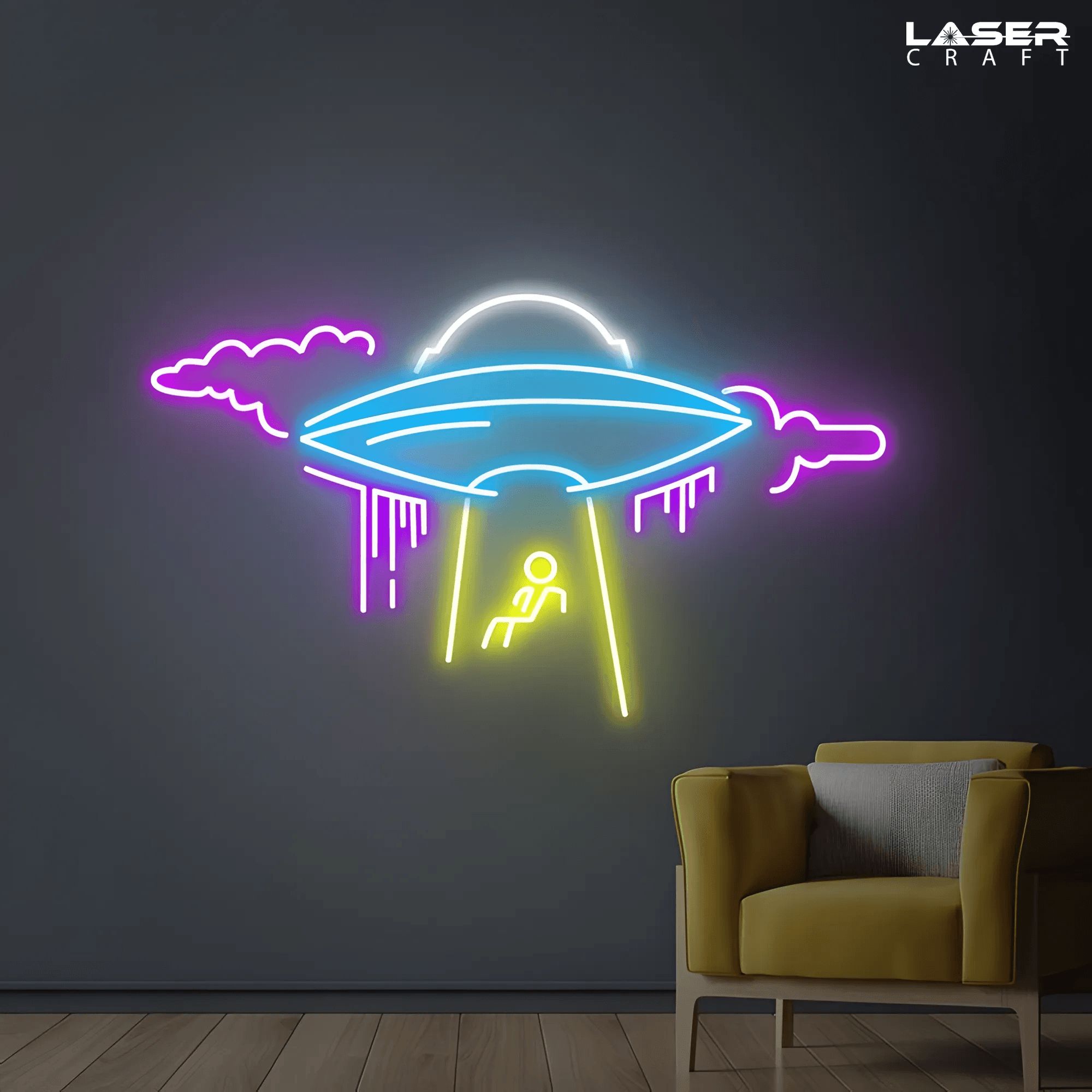 UFO Abduction Neon Sign