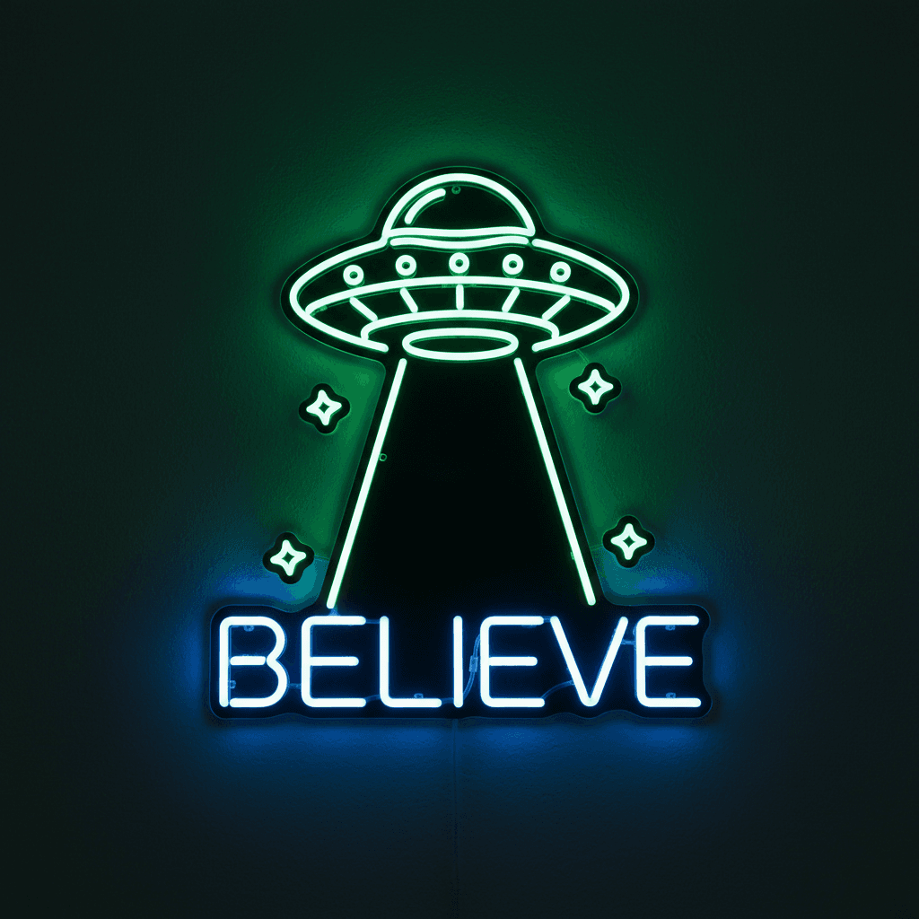 UFO Believe Neon Sign